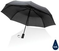 21" Impact AWARE RPET 190T auto-open sateenvarjo, musta liikelahja logopainatuksella